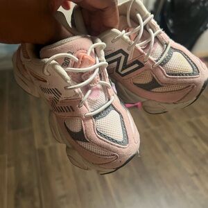 New Balance Kids' Pink and White Sneakers